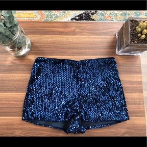 Forever 21 Blue Sequined Shorts
